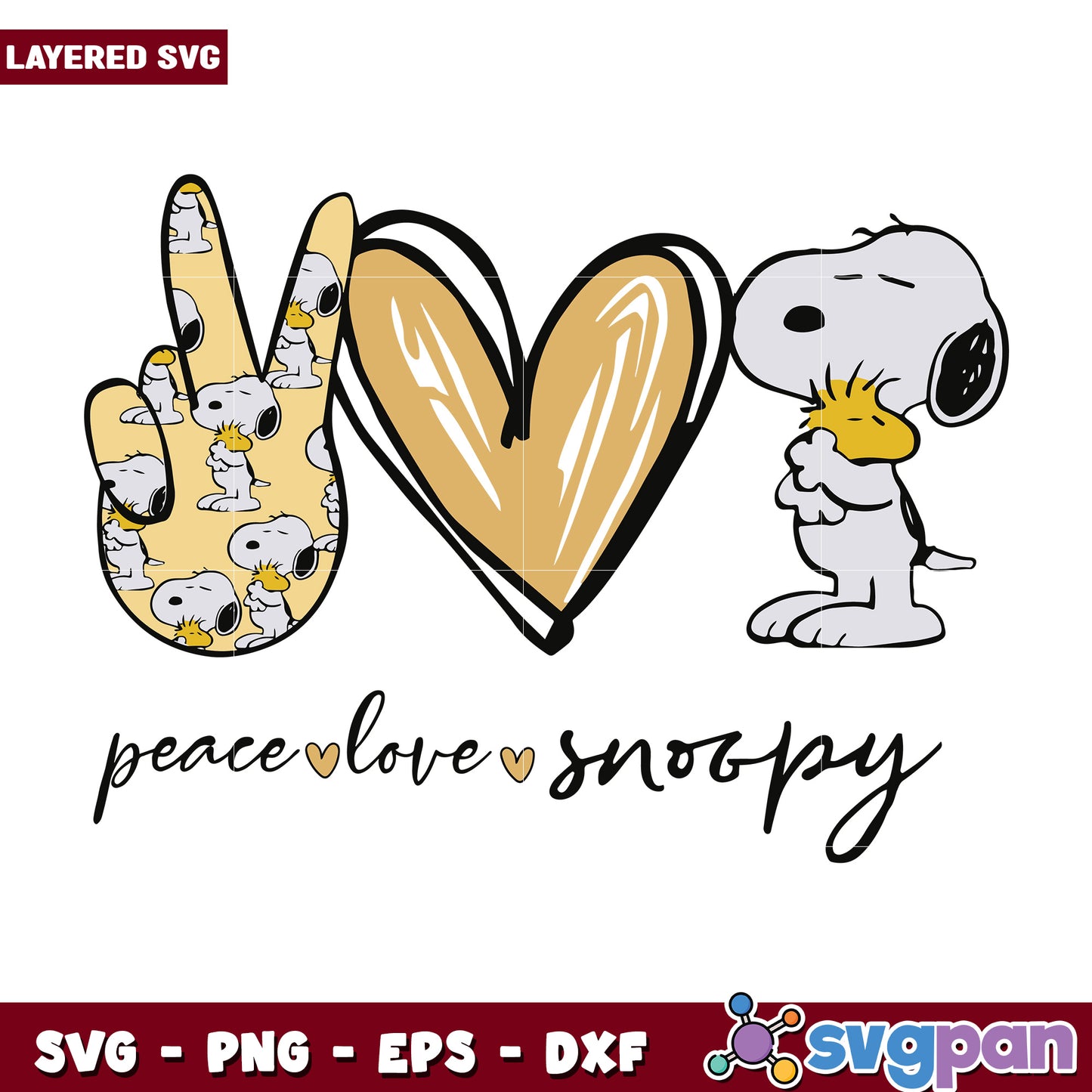 Peace love snoopy svg, halloween svg, horror movies characters svg