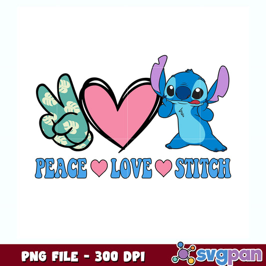 Peace love stitch png, lilo and stitch the movie png, disney cartoon png