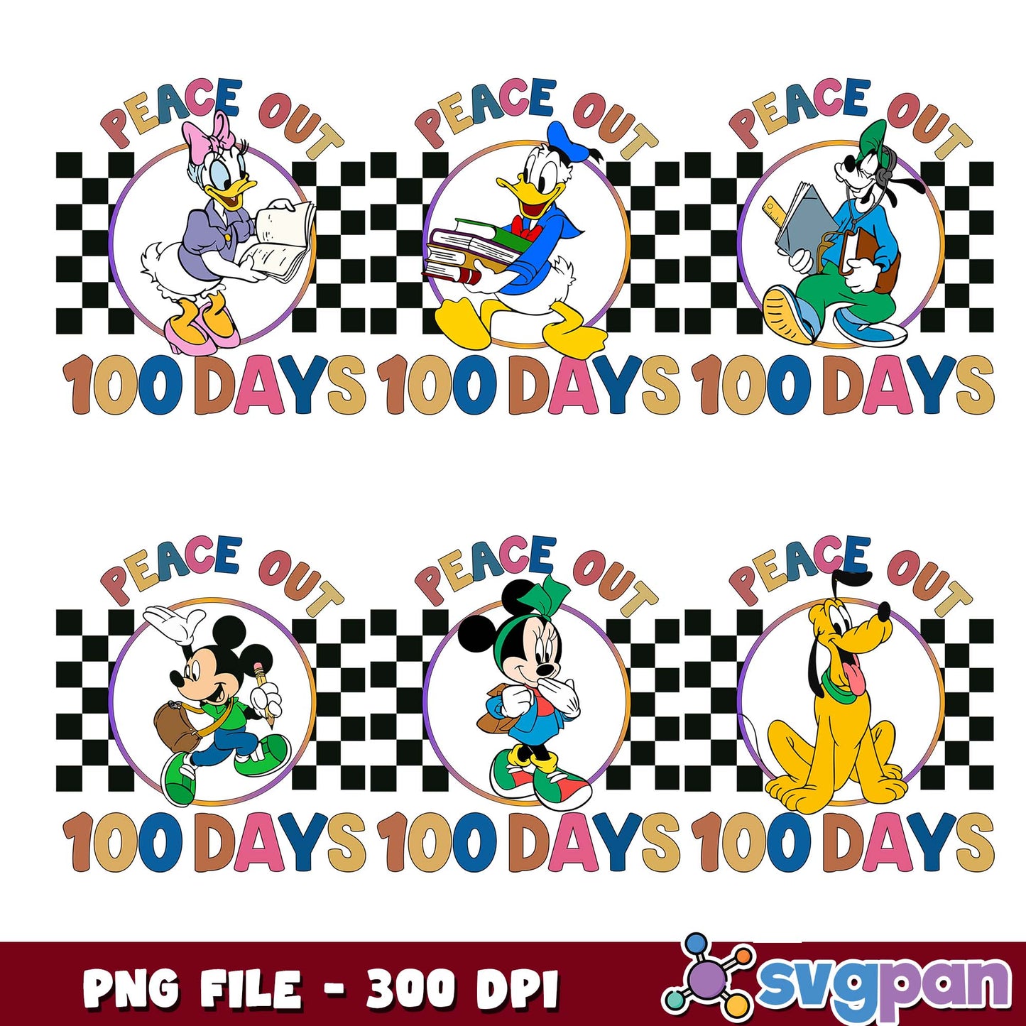 Peace out 100 mickey days png bundle