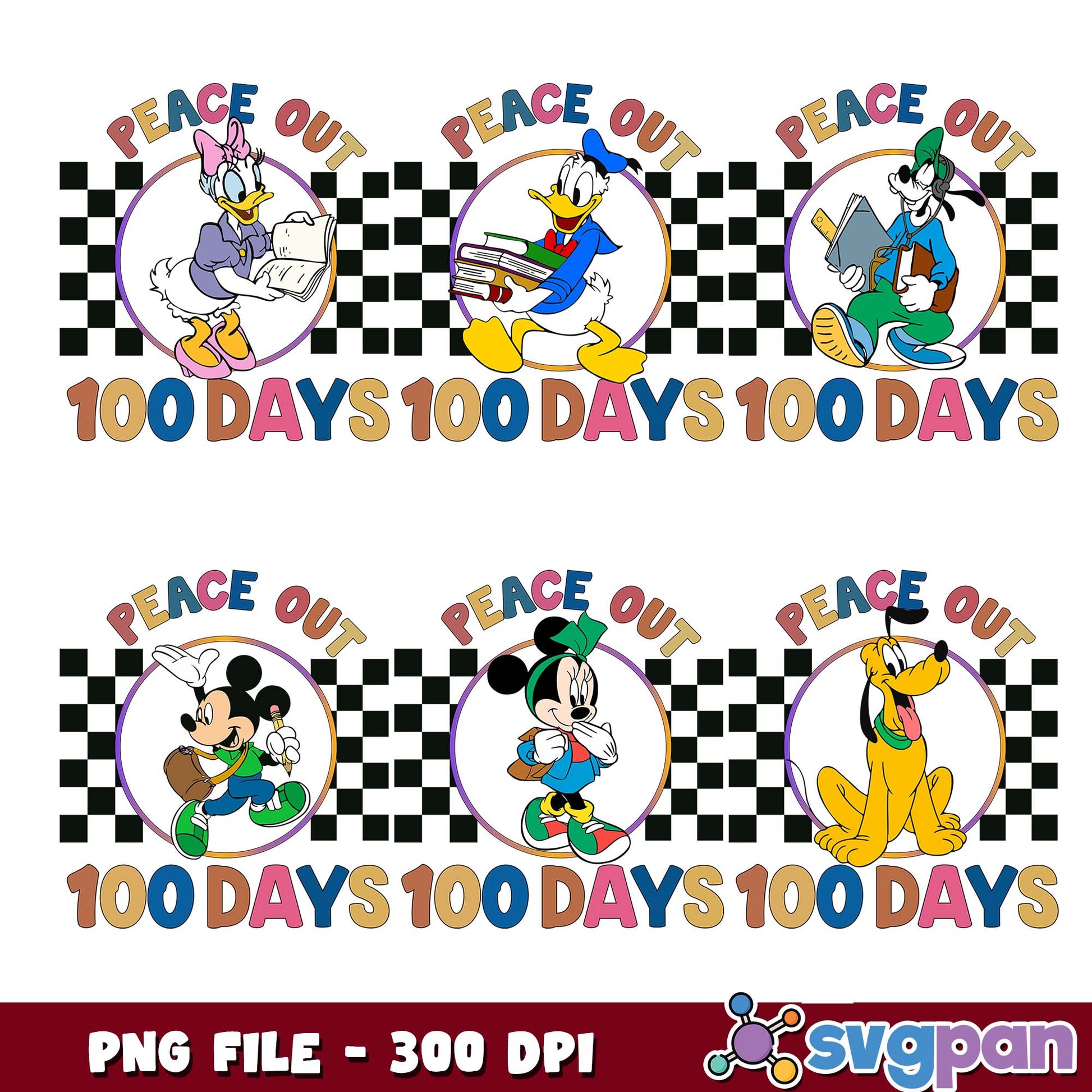 Peace out 100 mickey days png bundle
