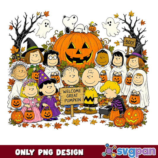 Peanuts Halloween PNG, Charlie Brown Great Pumpkin PNG, Snoopy PNG