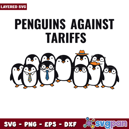 Penguin against tatiffs svg, trump tariffs svg, trump tax svg