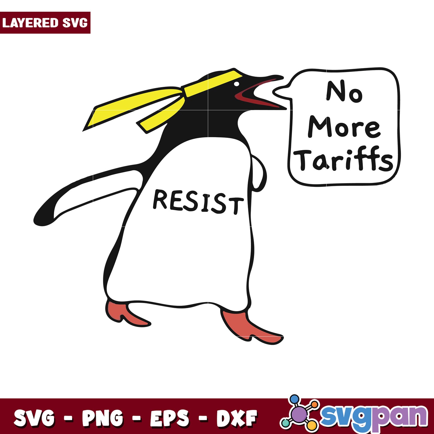 Penguin no more tariffs saying svg, anti tariff svg, trade war svg