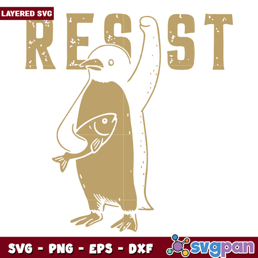 Penguin resist design svg, trump resistance svg, penguin quotes svg