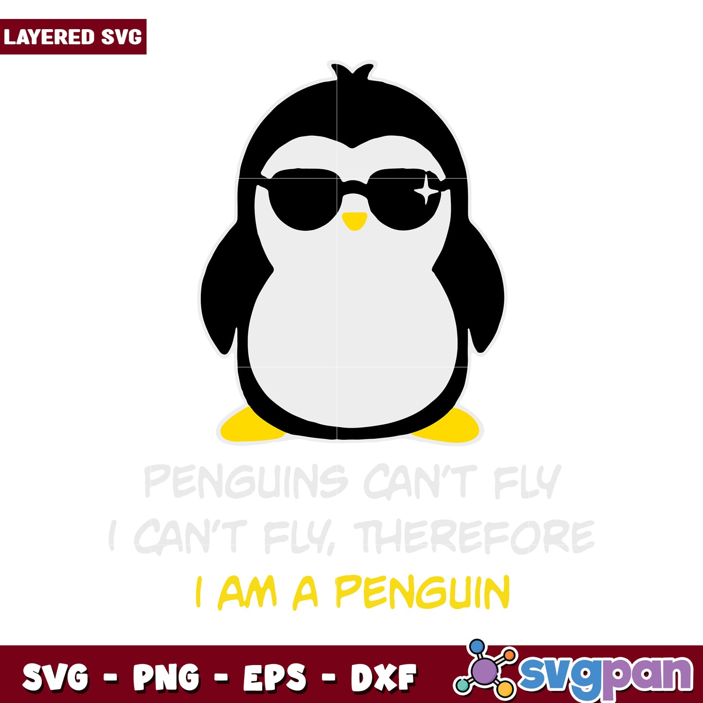 Penguin with Sunglasses SVG Design, Perfect for Fun Projects