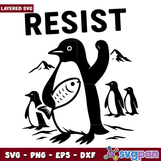Pengunin cute resist design svg, trump resistance svg, resistance svg