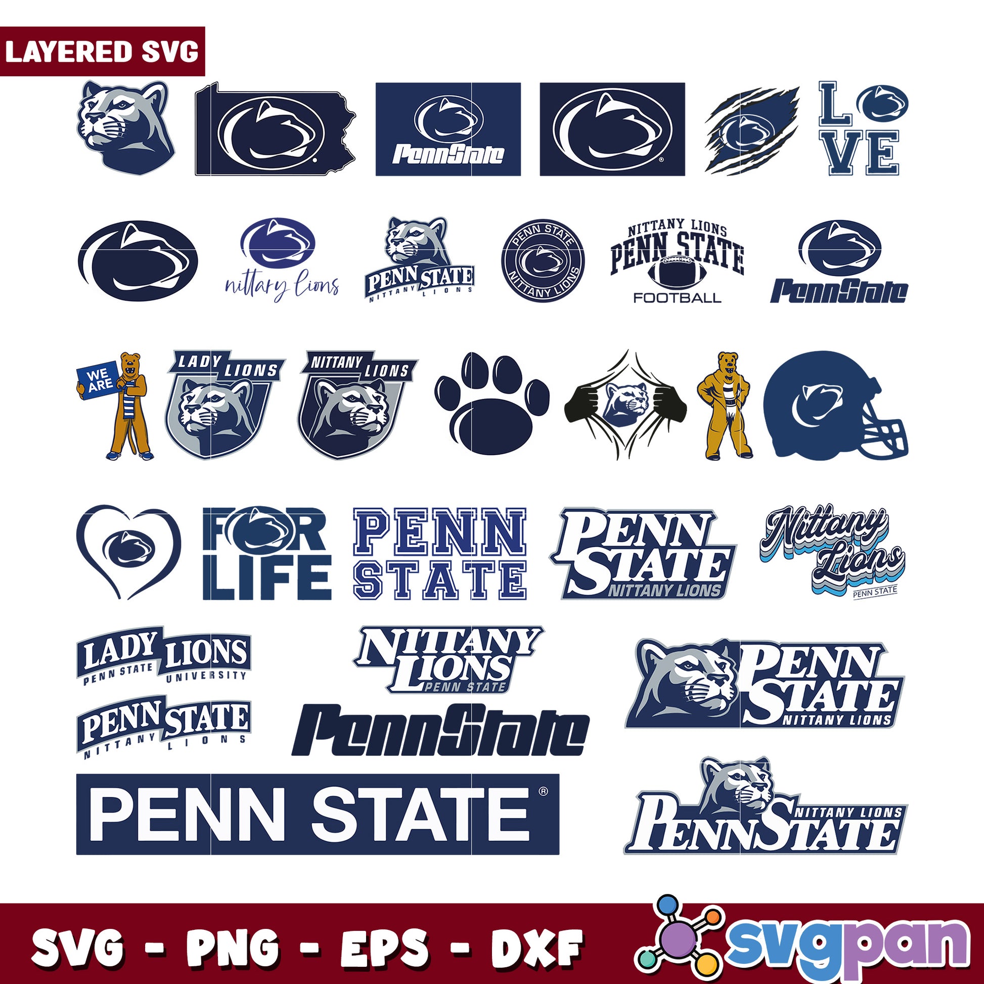 Penn State Nittany Lions SVG Bundle for Fans
