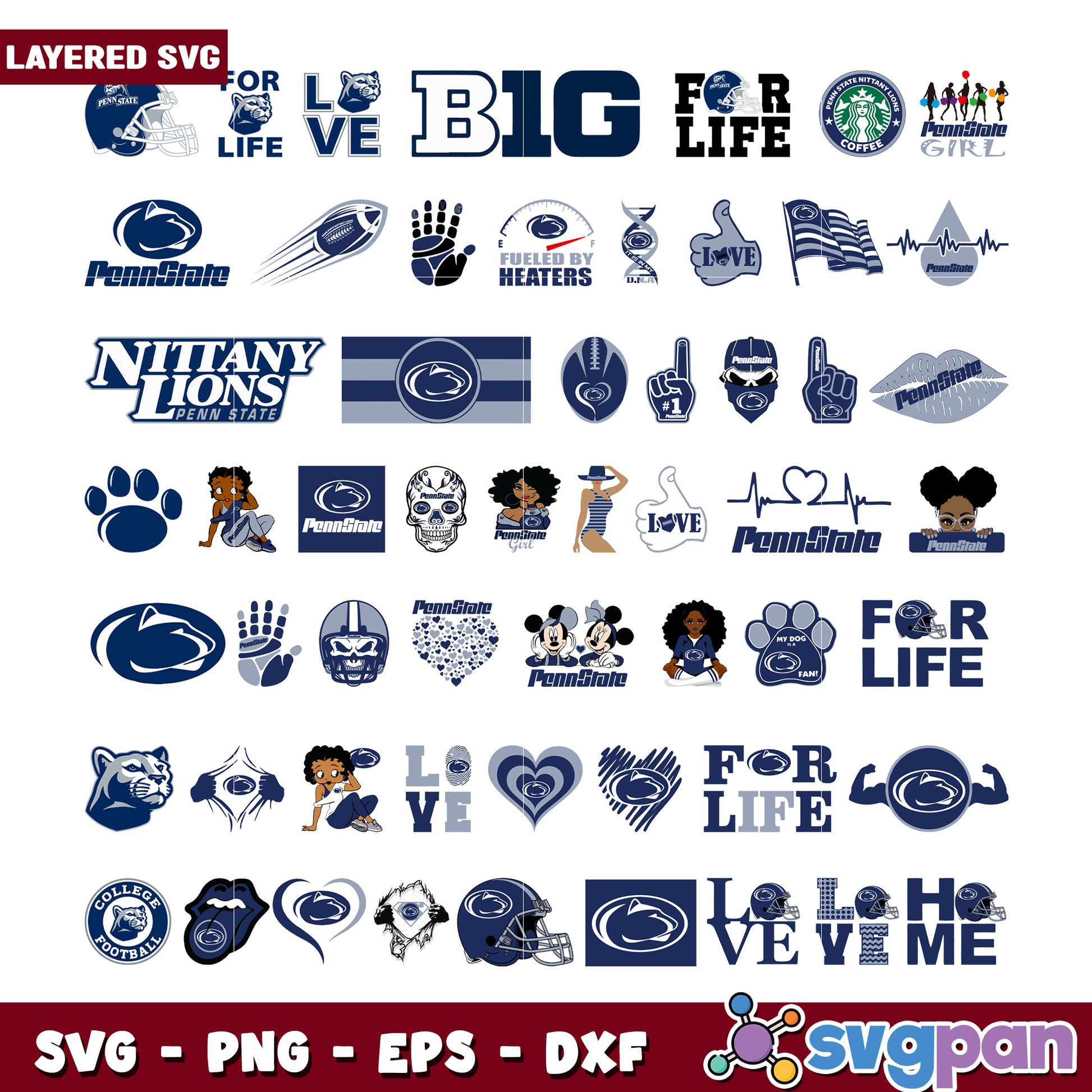 Penn State SVG Bundle Layered Designs