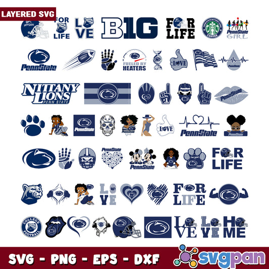 Penn State SVG Bundle Layered Designs