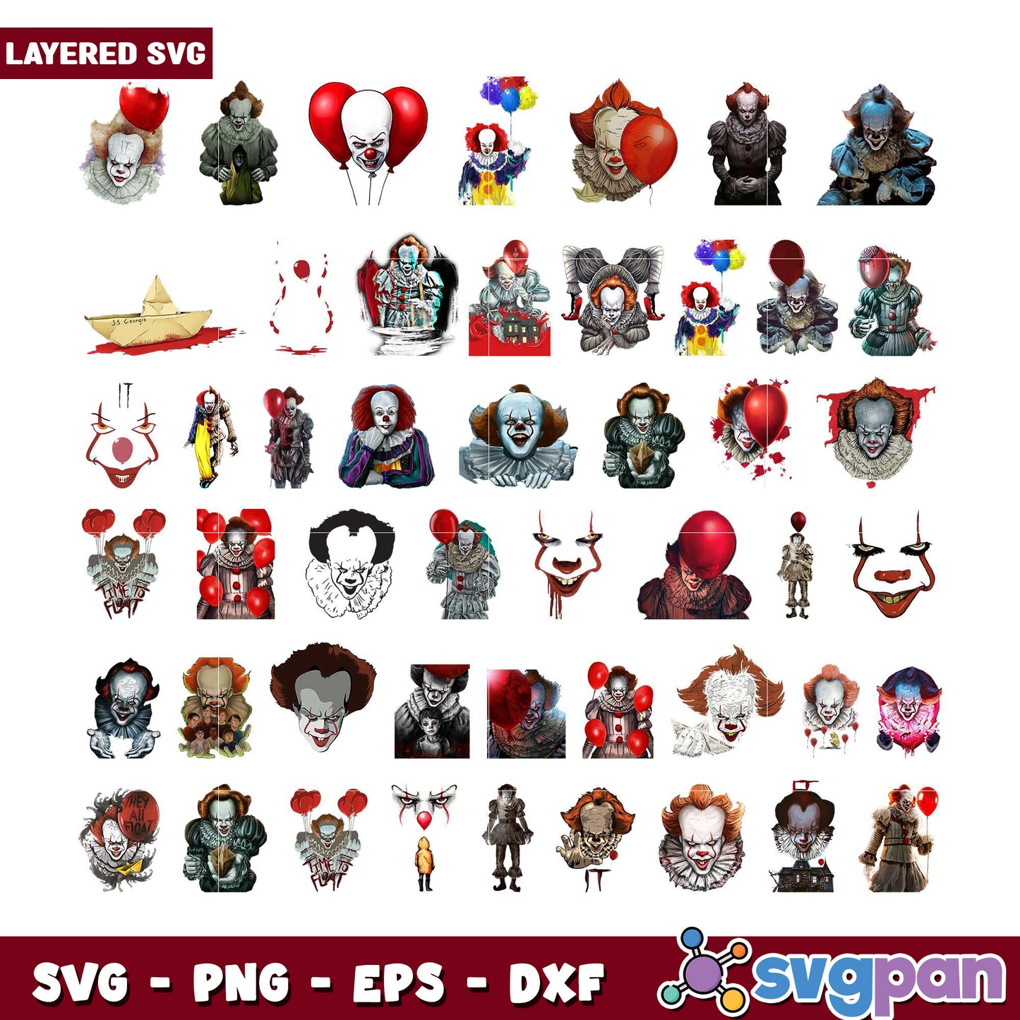 Pennywise SVG Bundle 30 Layered Designs