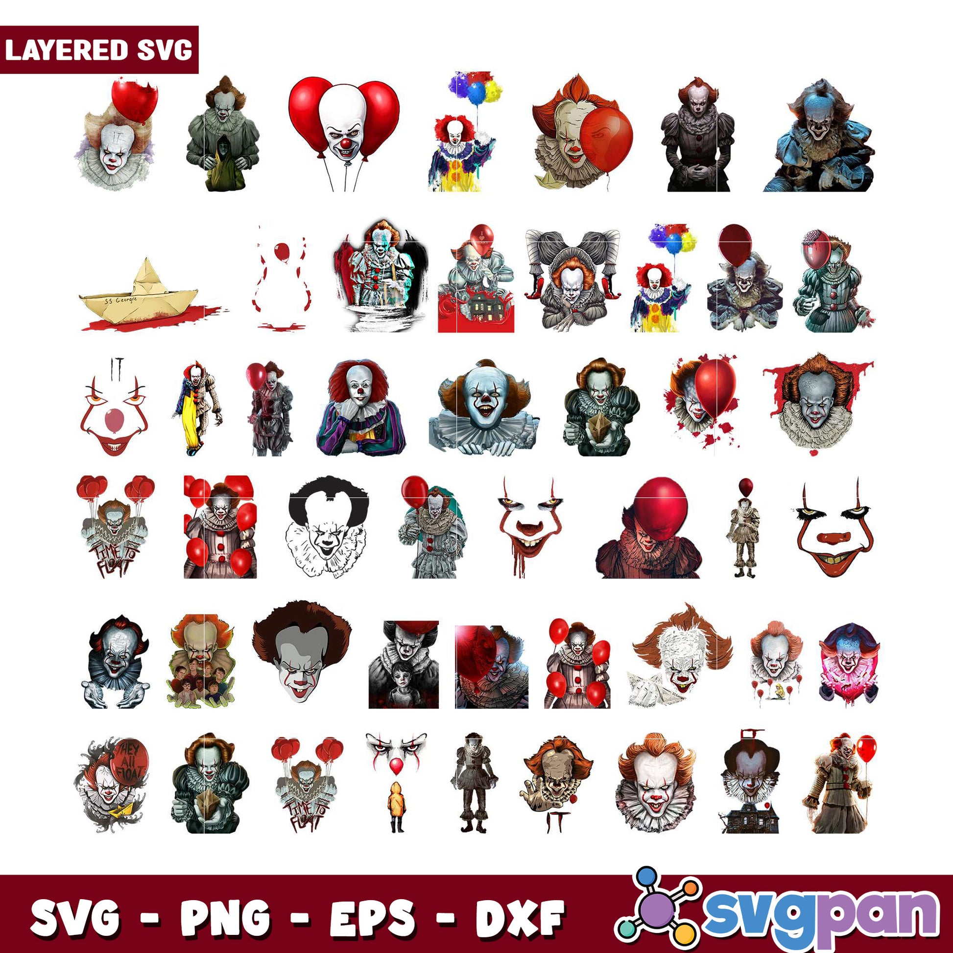 Pennywise SVG Bundle 30 Layered Designs