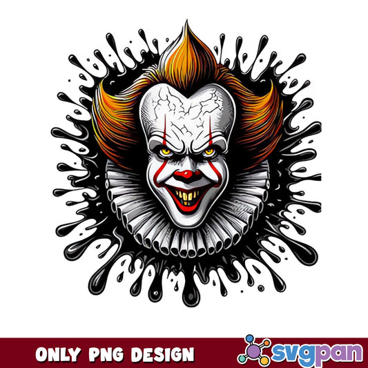 Pennywise Clown Halloween PNG, IT Horror Clown PNG, Scary Clown PNG