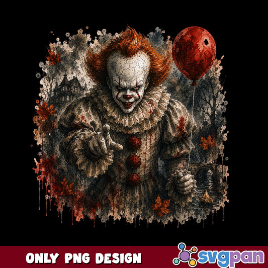 Pennywise IT Clown Halloween PNG, Horror Clown PNG, IT Movie PNG