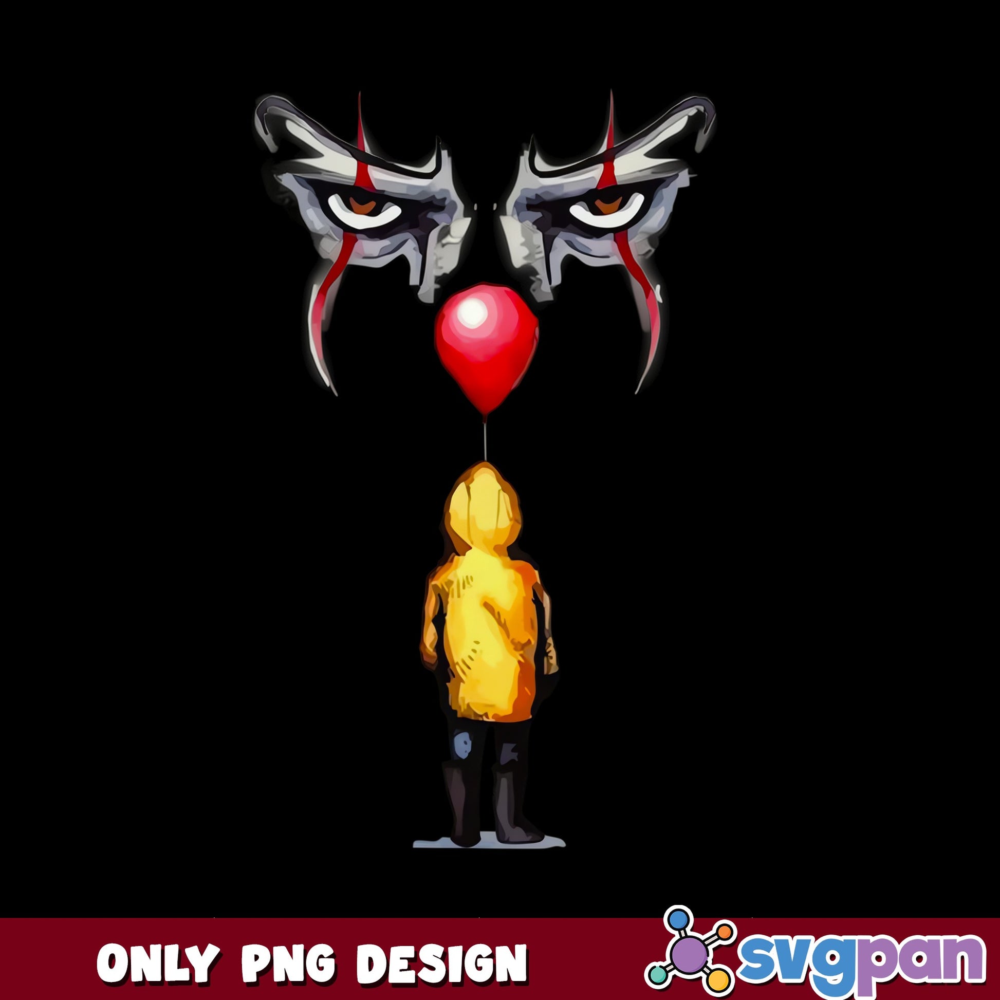 Pennywise IT Clown Red Balloon PNG, Horror Halloween PNG, IT Movie PNG