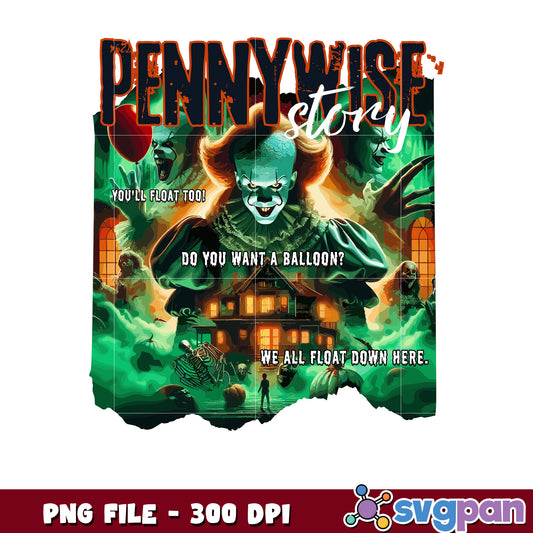 Pennywise story png, halloween horror characters png, halloween town png