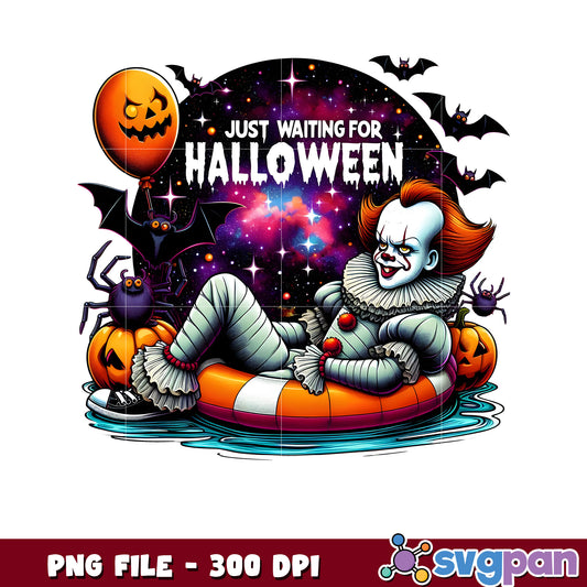 Pennywise waiting for halloween png, halloween vacation png, halloween toys png