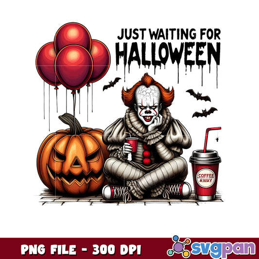 Pennywise waiting for the halloween png, halloween toys png, halloween characters png
