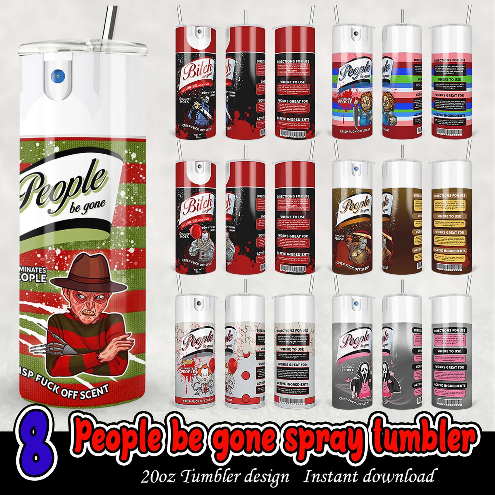 People Be Gone Spray Tumbler Bundle PNG