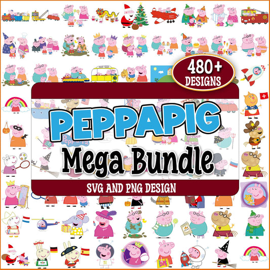 Peppa pig set svg bundle