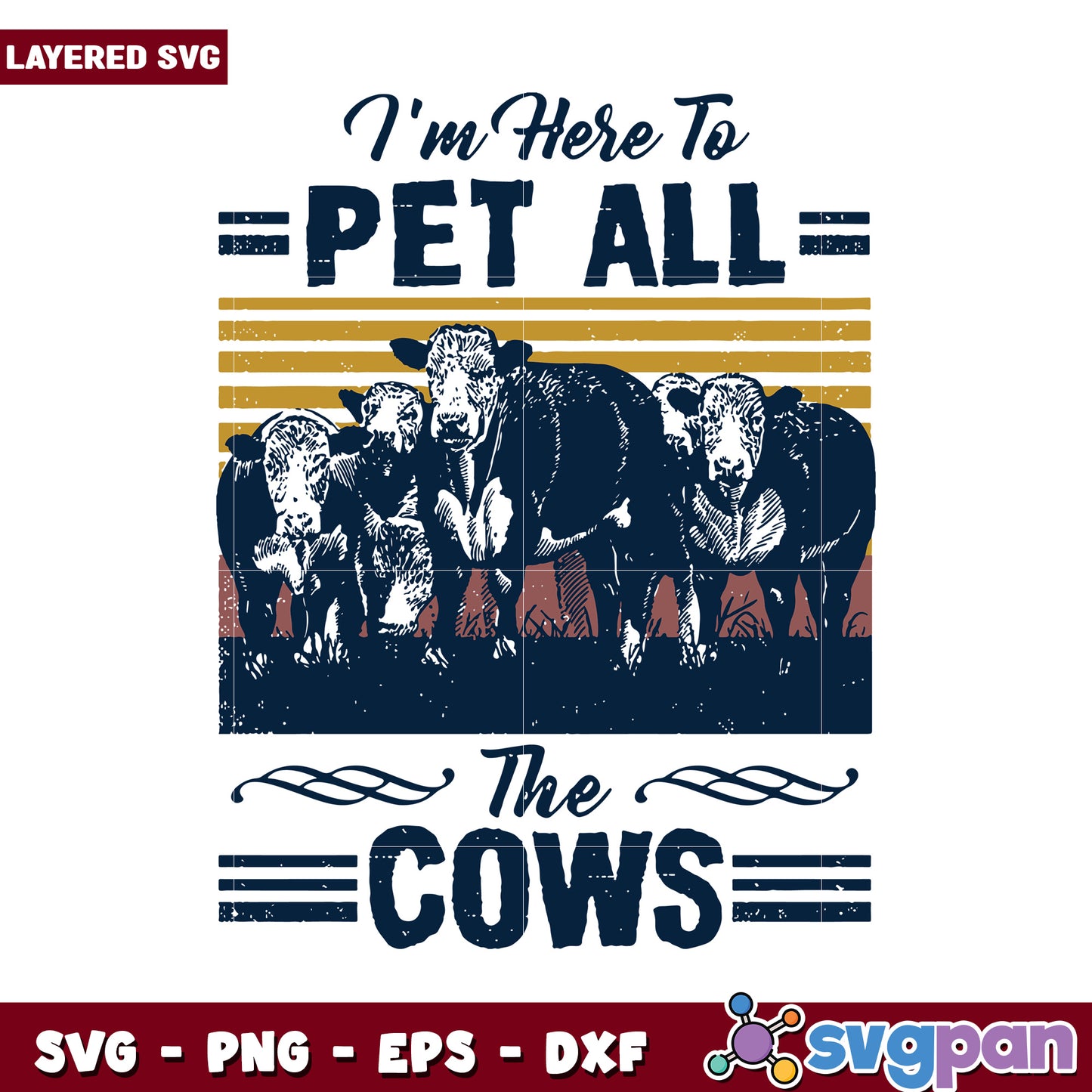 Pet All the Cows Fun SVG Design, Perfect for Animal Lovers Decor