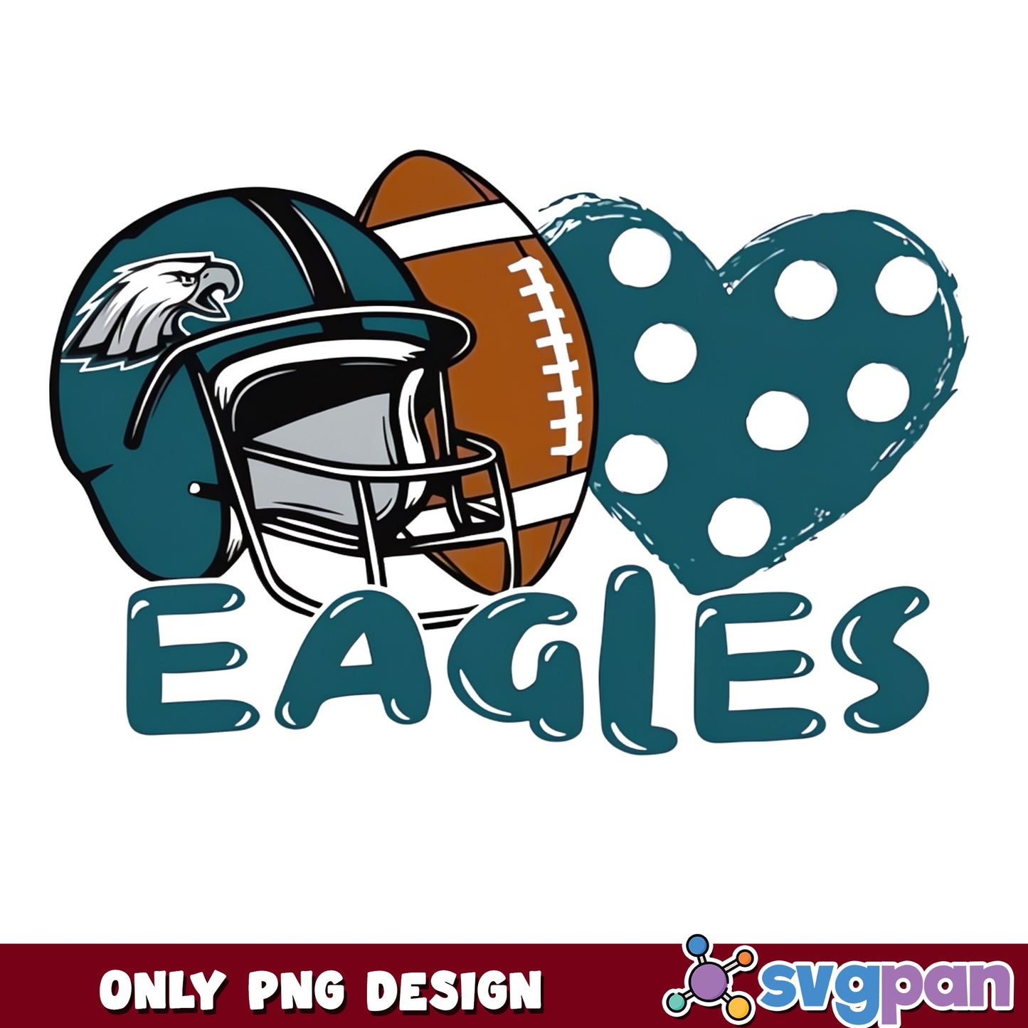 Philadelphia Eagles Football PNG, Eagles NFL PNG, Football Heart PNG