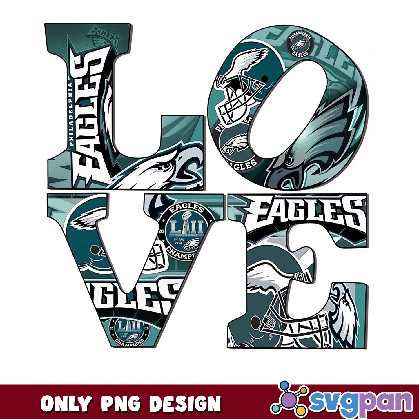 Philadelphia Eagles Love PNG, Eagles Football PNG, NFL PNG