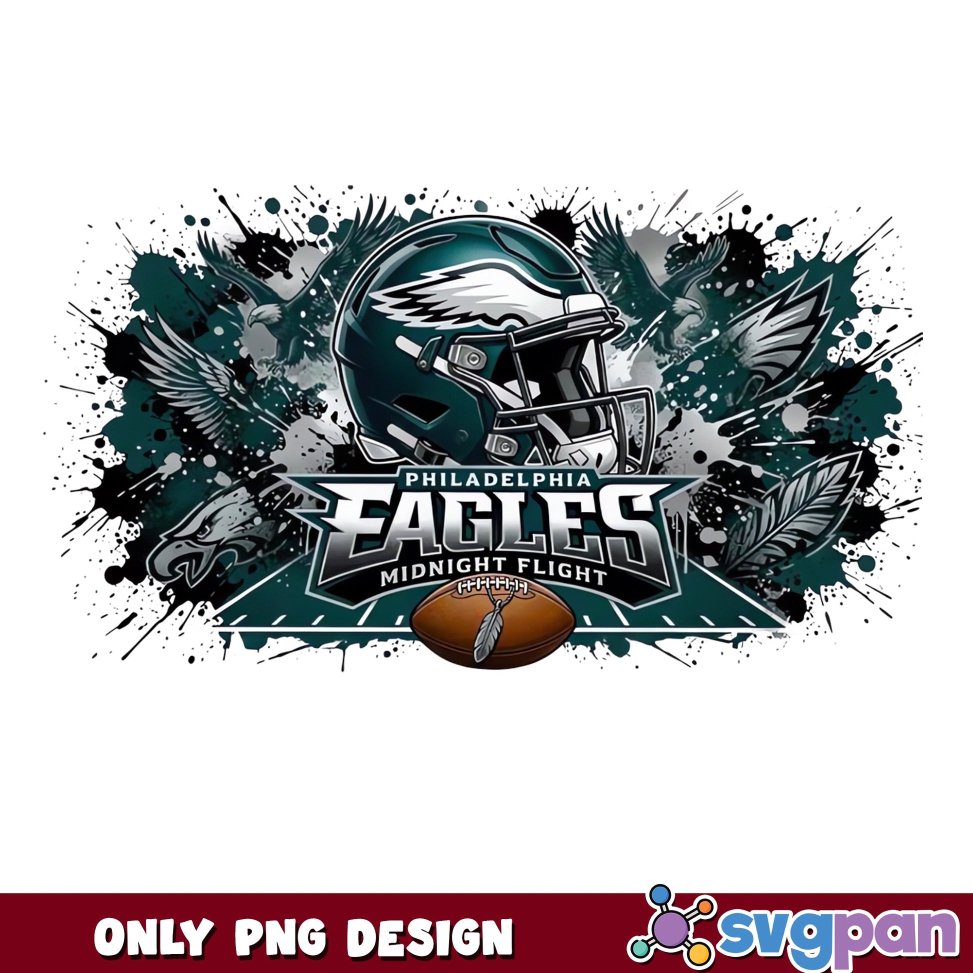 Philadelphia Eagles Midnight Flight PNG, Eagles Football PNG, NFL PNG
