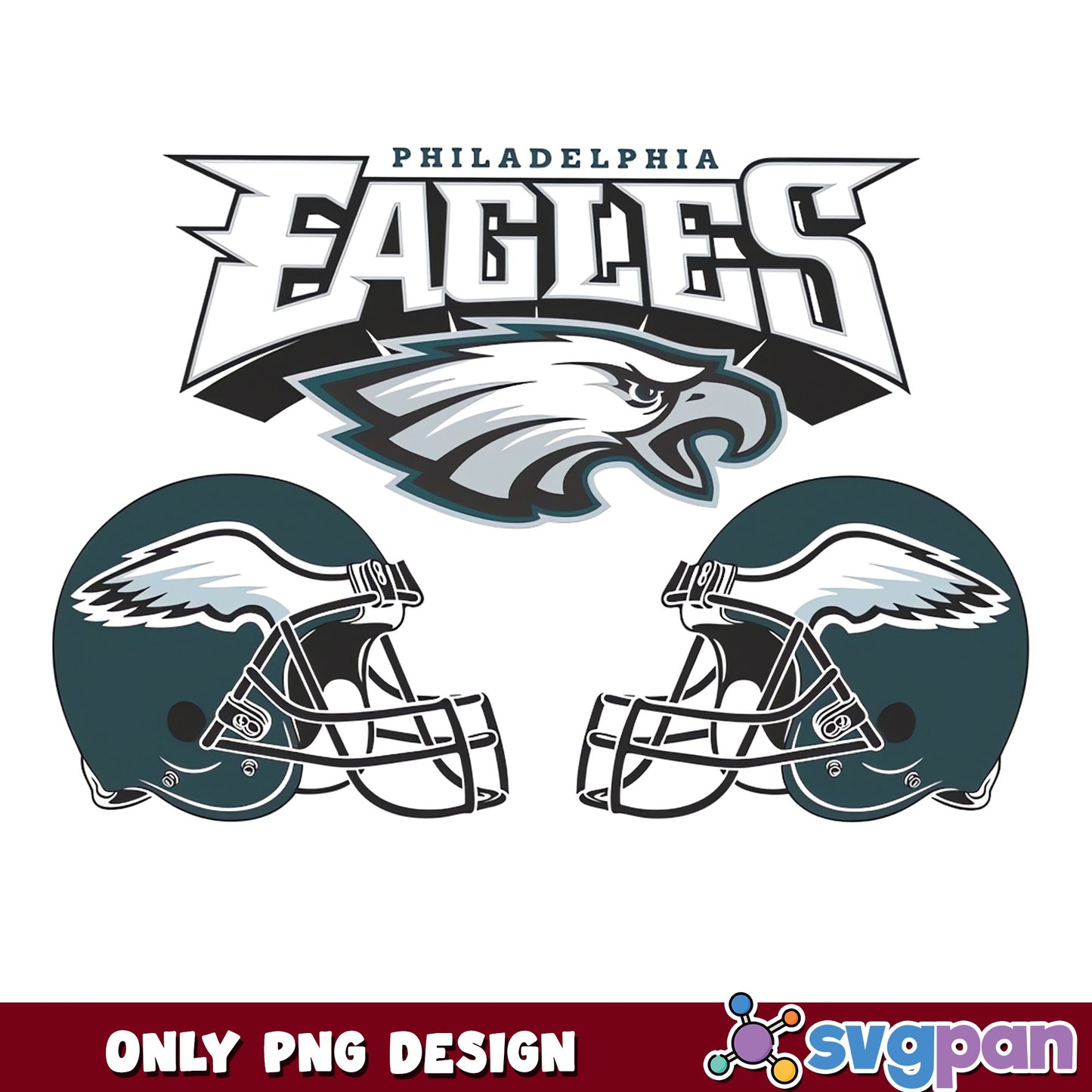 Philadelphia Eagles PNG Bundle, Eagles Football Helmet PNG, NFL PNG