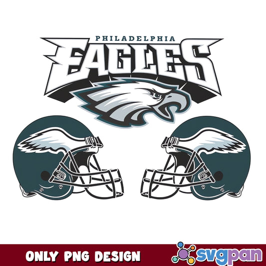 Philadelphia Eagles PNG Bundle, Eagles Football Helmet PNG, NFL PNG
