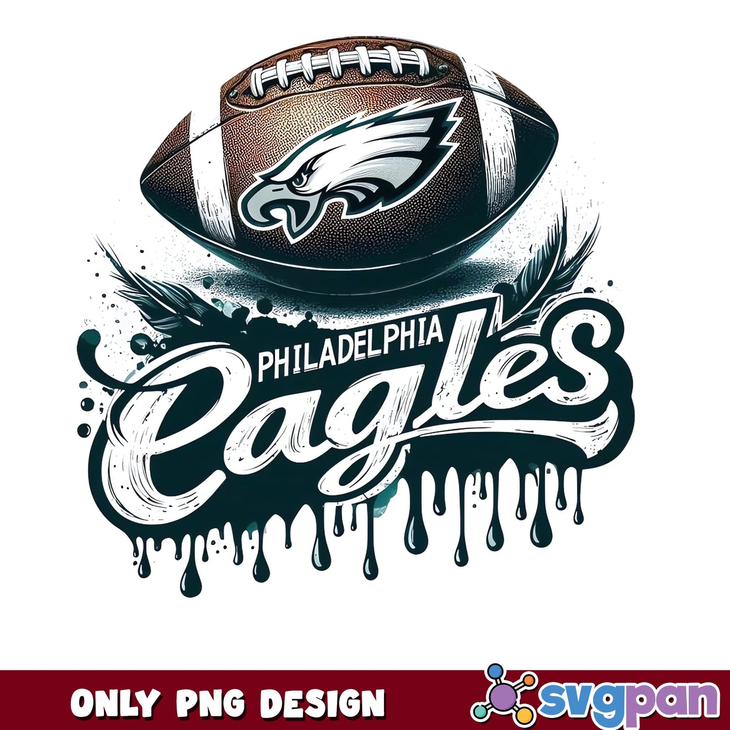 Philadelphia Eagles PNG, Eagles Football Drip PNG, NFL PNG