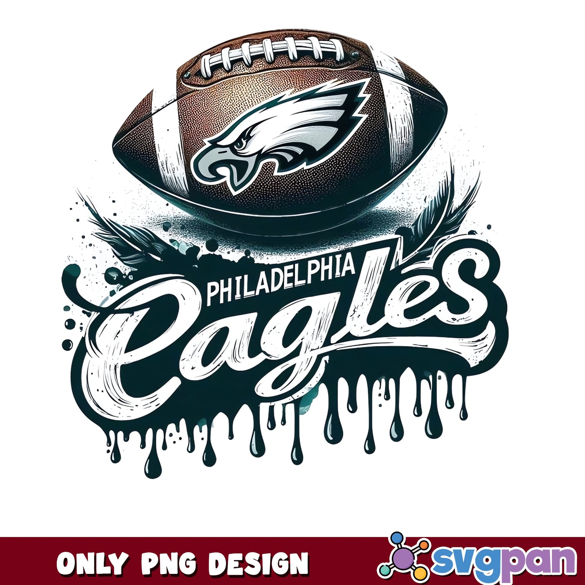 Philadelphia Eagles PNG, Eagles Football Drip PNG, NFL PNG
