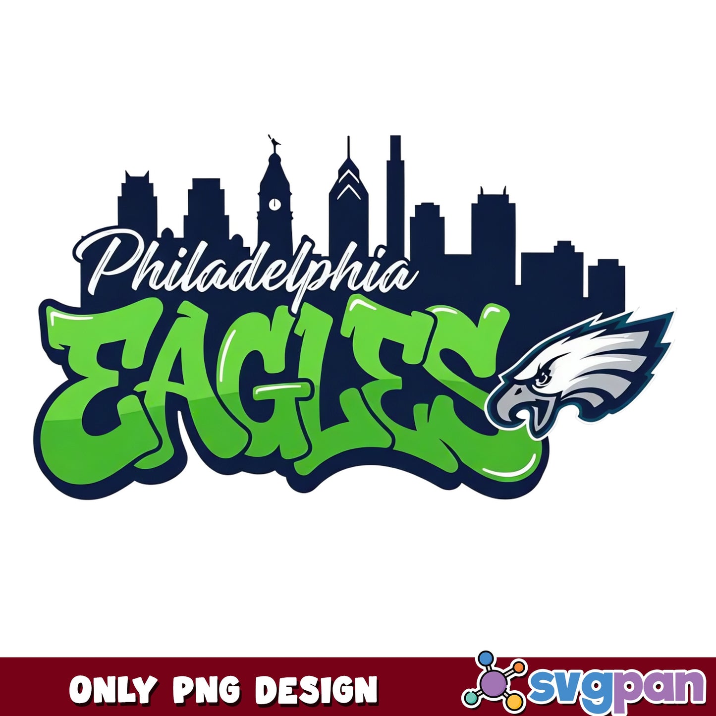 Philadelphia Eagles PNG, Eagles Skyline Football, NFL PNG