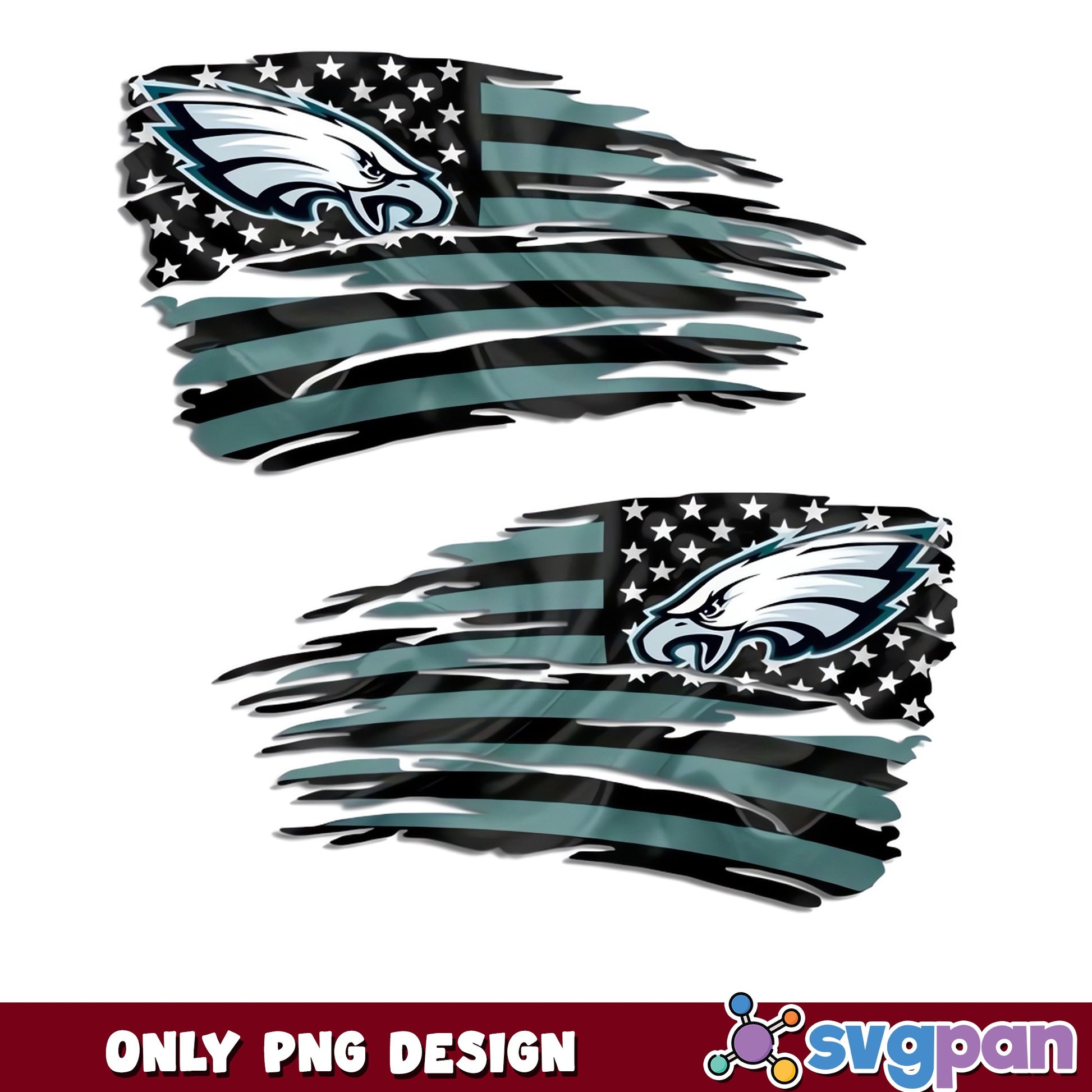 Philadelphia Eagles Tattered Flag PNG, Eagles American Flag PNG, NFL PNG