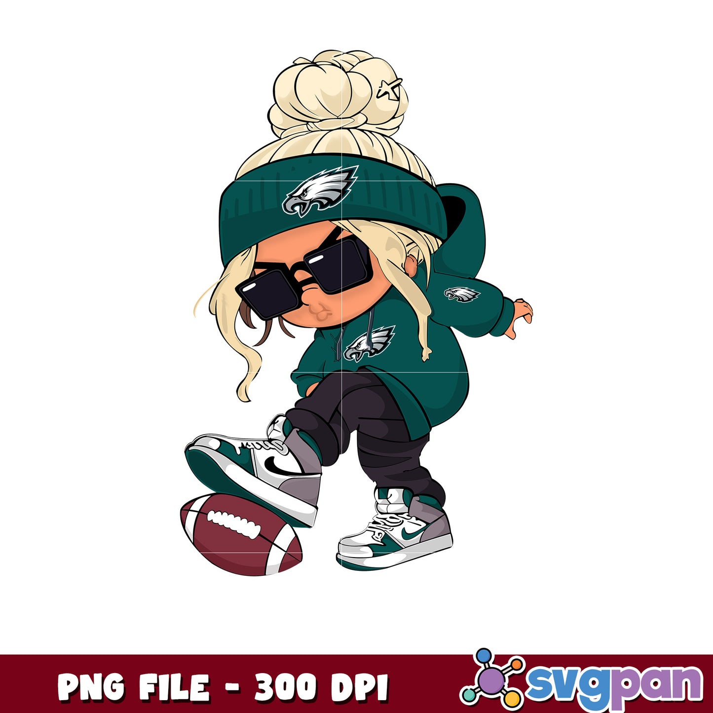 Philadelphia eagels girl design png, game day vibes png png, nlf team logo png