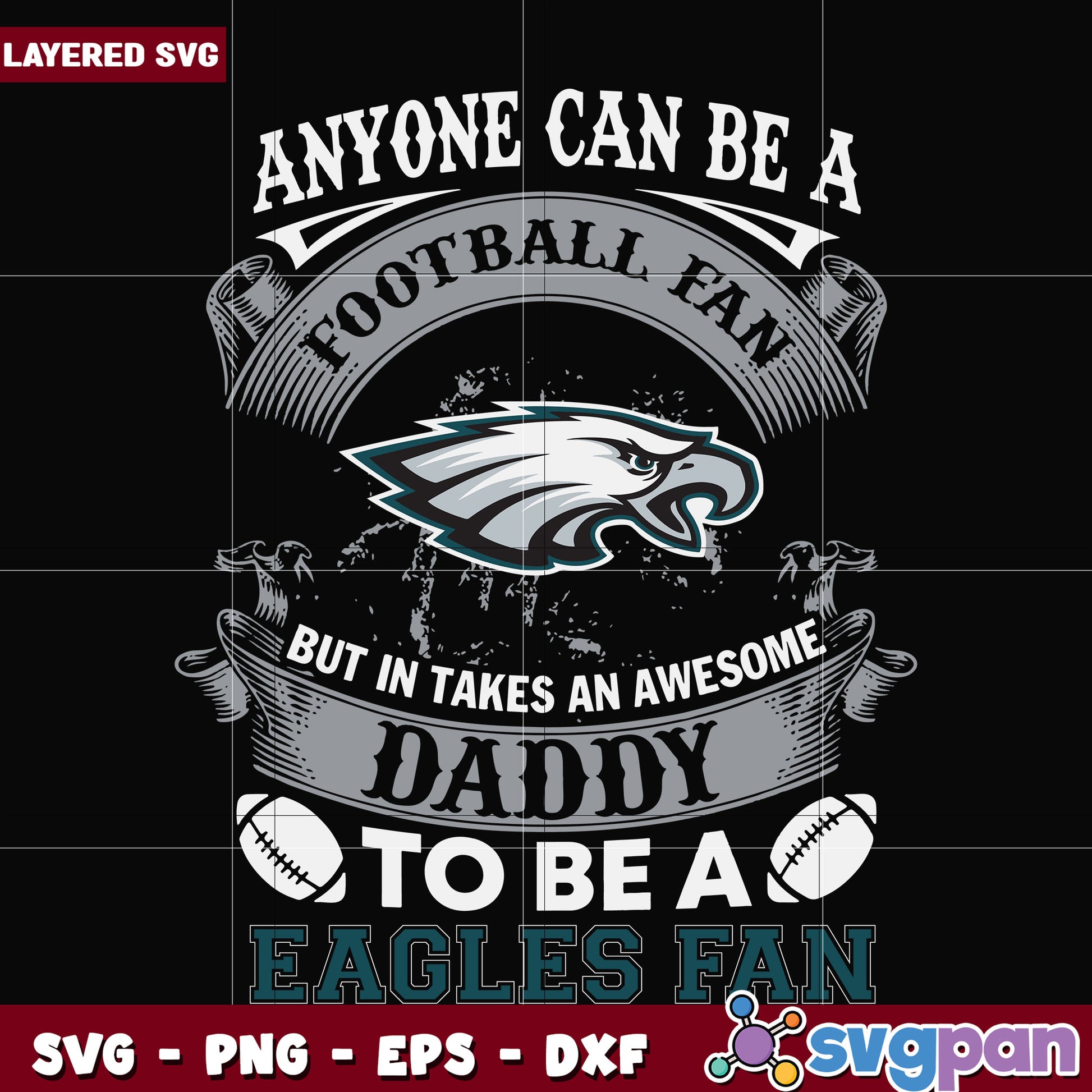 Philadelphia eagles anyone can be a football fan svg, nfl games svg, nfl league svg