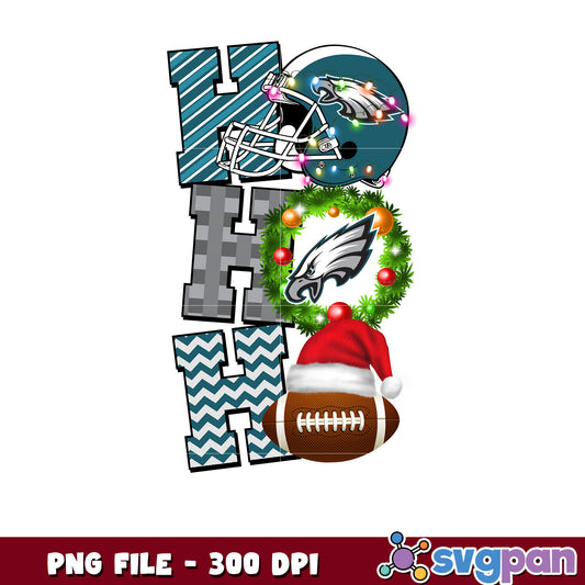 Philadelphia eagles helmet hohoho png, nfl christmas games​ png, super bowl 2025