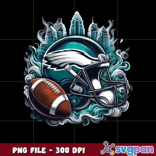 Philadelphia eagles logo smoke helmet illustration png, nfl team helmet png, nfl design png