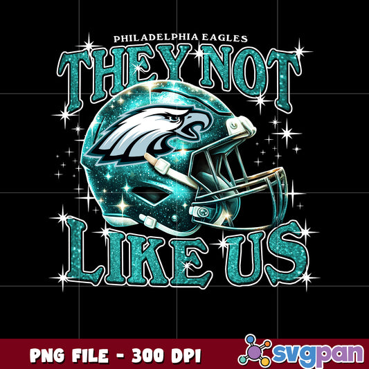 Philadelphia eagles they not like us helmet design png, american rugby png, nfl teams png