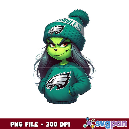 Philadephia eagles girl grinch png, nfl playoffs png, nfl football​ png