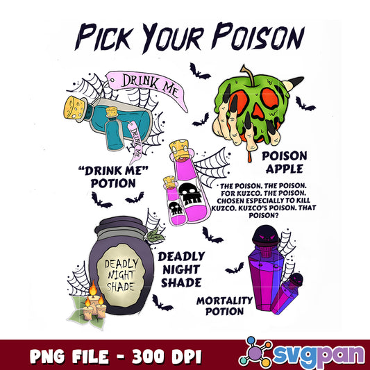 Pick your poison png, halloween movies​ png, halloween​ characters png