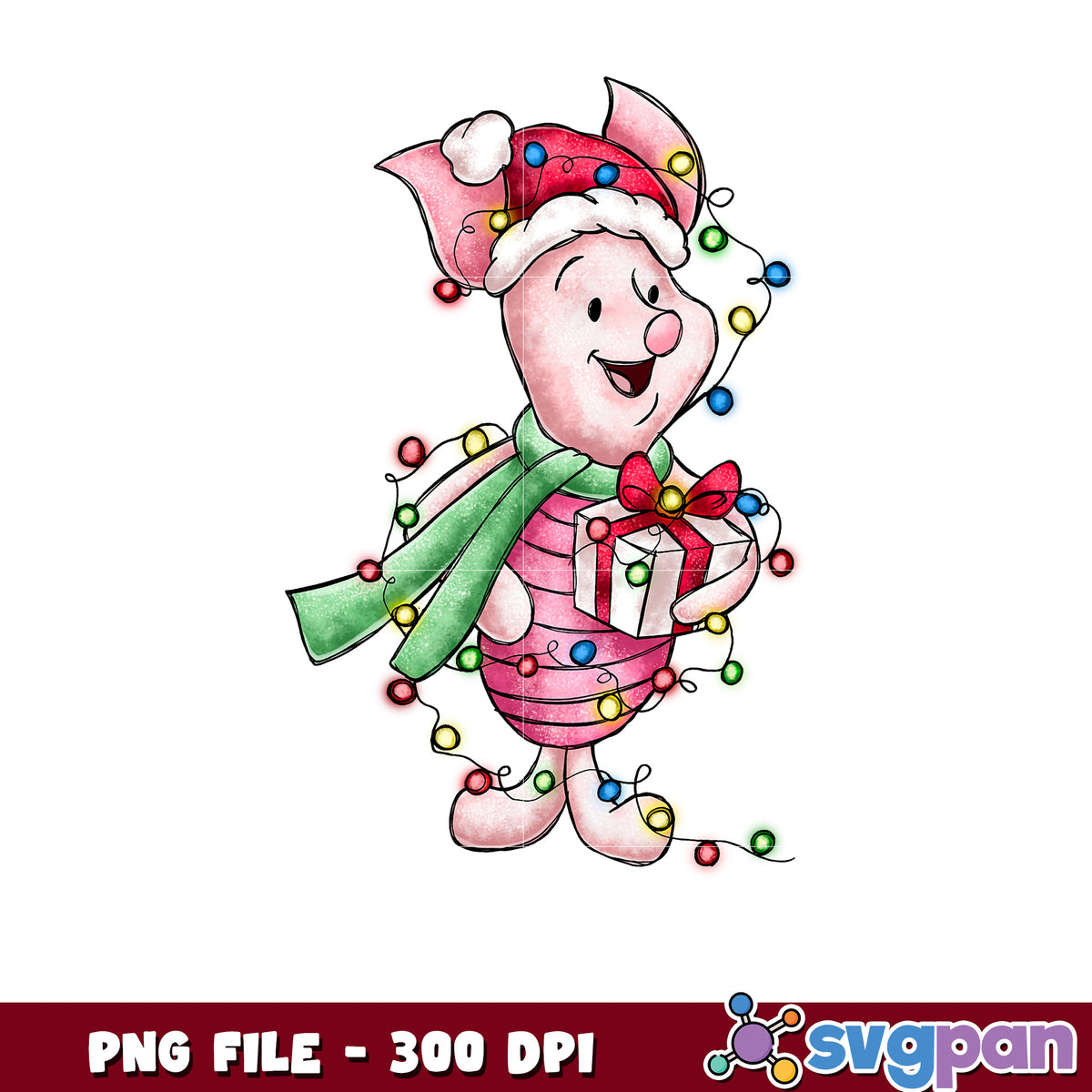 Piglet christmas png, chistmas tree​ png, disney png