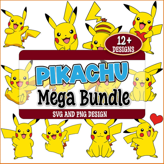 Pikachu poses svg bundle