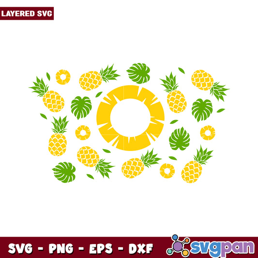 Pineapple Pattern Layered SVG Design, use it for fun summer crafts