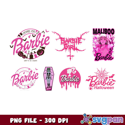 Pink Barbie Halloween Bundle PNG 300 DPI
