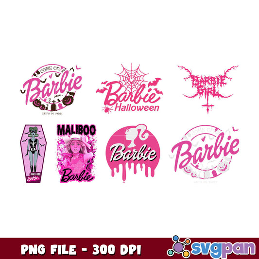Pink Barbie Halloween PNG Bundle