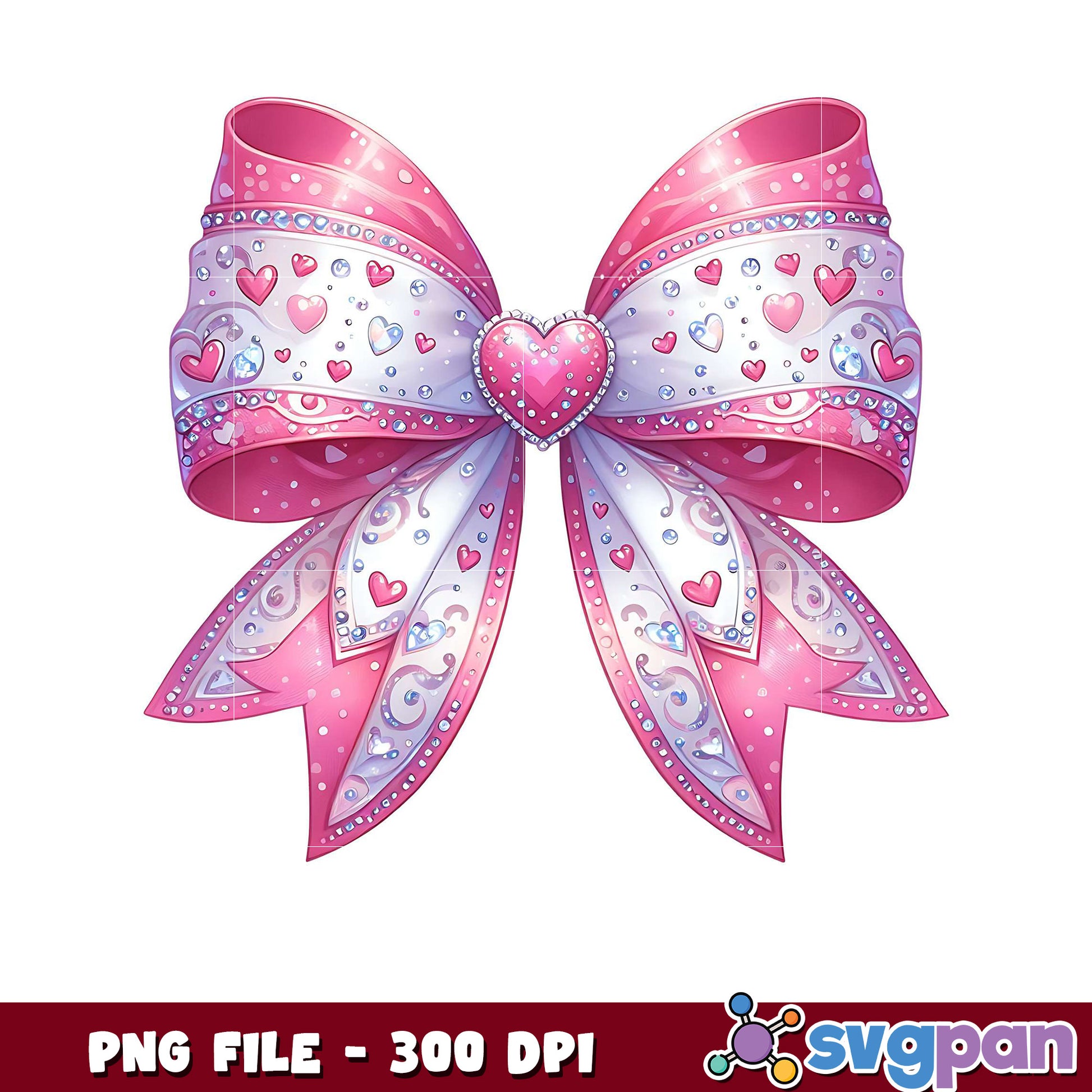 Pink Decorative Bow PNG File, Perfect for Creations