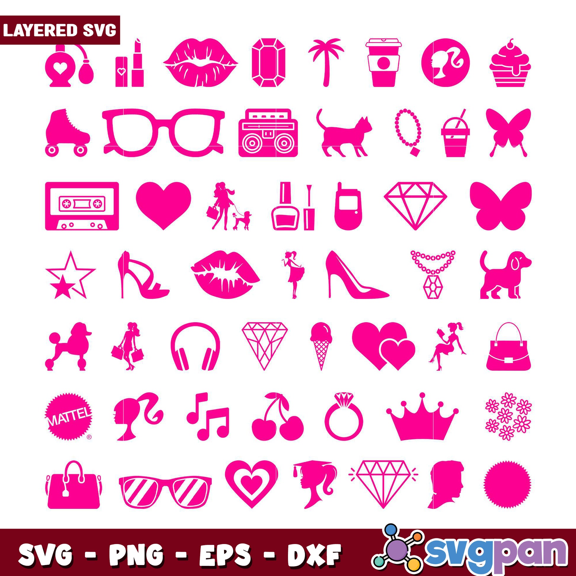 Pink Fashion SVG Bundle