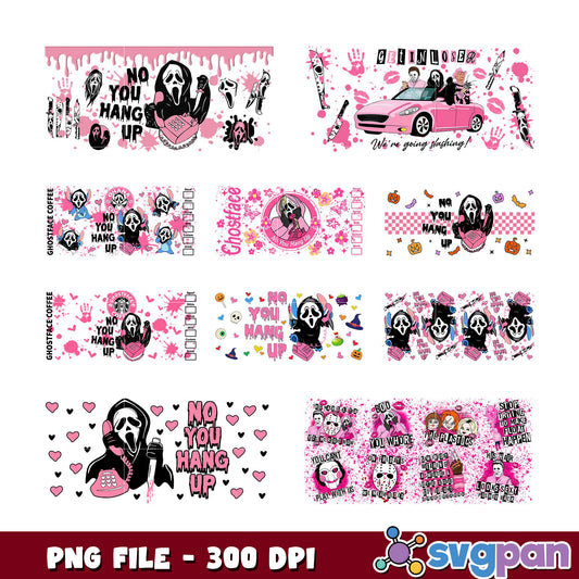 Pink Ghostface Coffee Bundle PNG