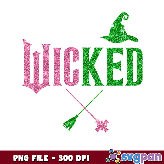 Pink Green Glitter Wicked Witch PNG