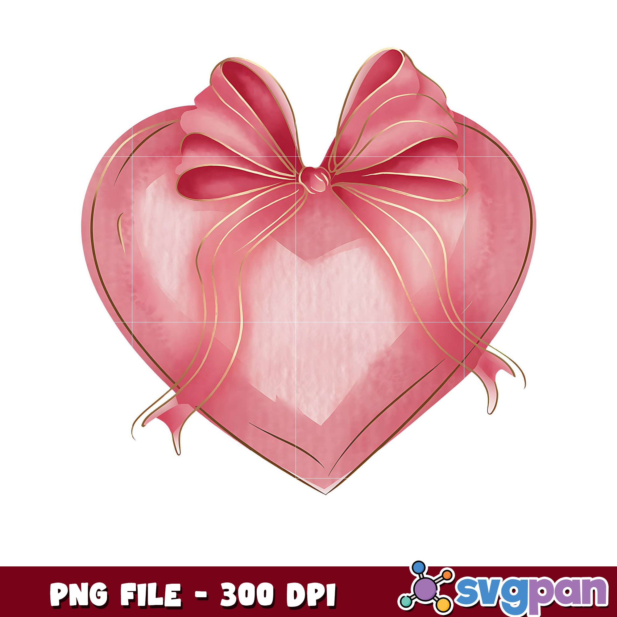 Pink Heart with Ribbon PNG File, Perfect for Crafts Projects – svgpan